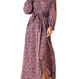 Natalie Martin Nico Long Sleeve Maxi With Sash - Vermillion