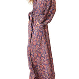 Natalie Martin Nico Long Sleeve Maxi With Sash - Vermillion