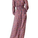 Natalie Martin Nico Long Sleeve Maxi With Sash - Vermillion