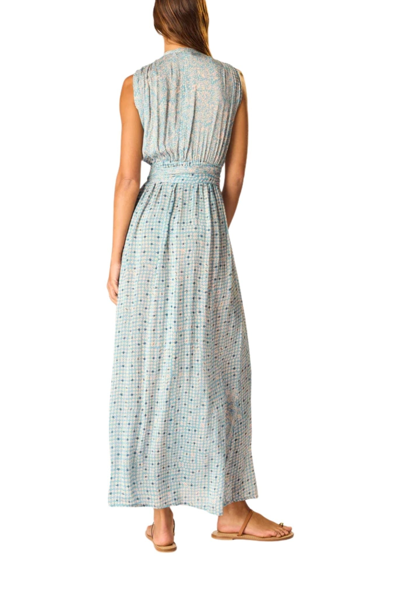 Natalie Martin Nico Sleeveless Maxi with Sash - Vermillion
