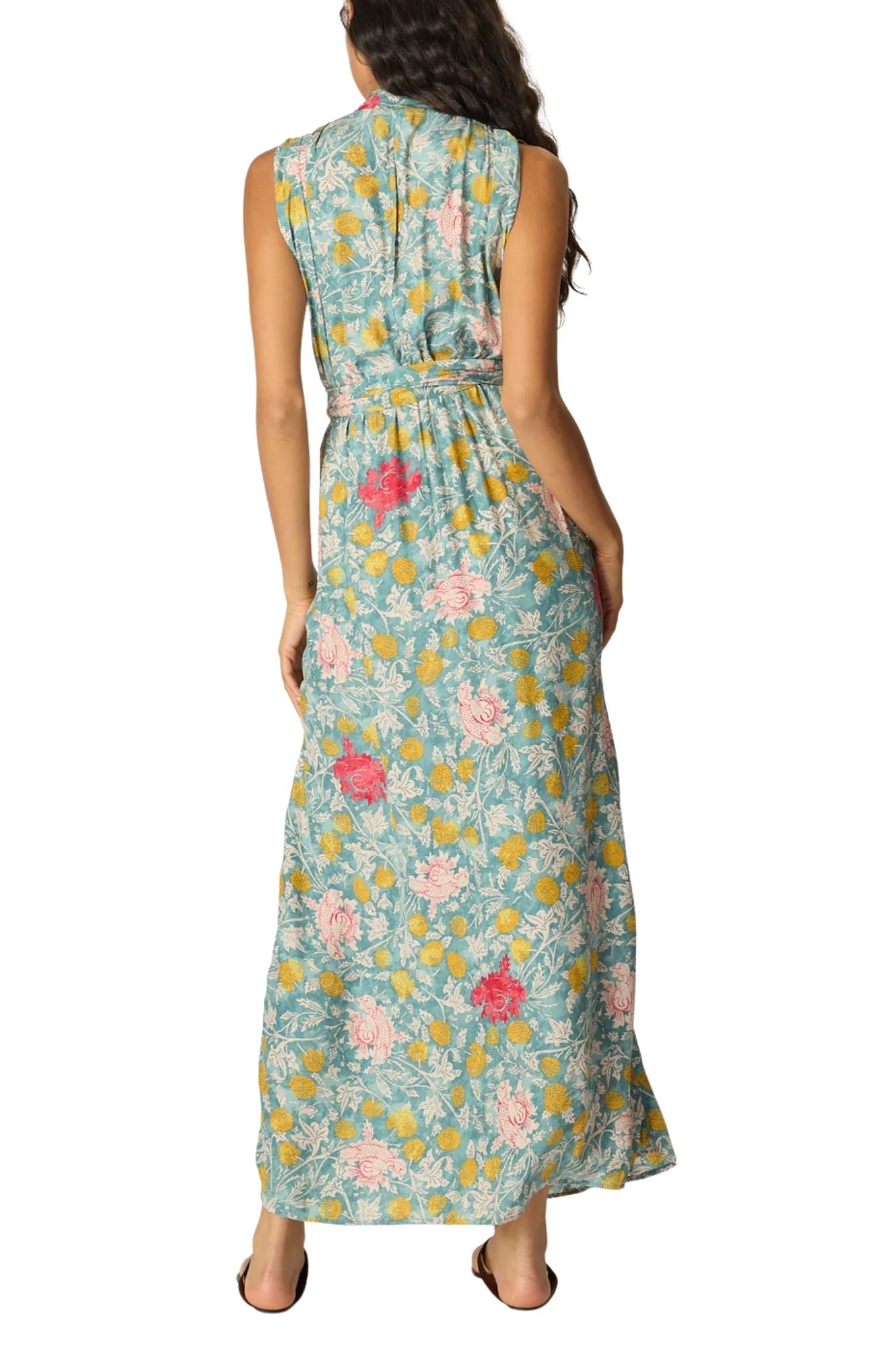 Natalie Martin Nico Sleeveless Maxi with Sash - Vermillion