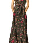 Natalie Martin Nico Sleeveless Maxi with Sash - Vermillion