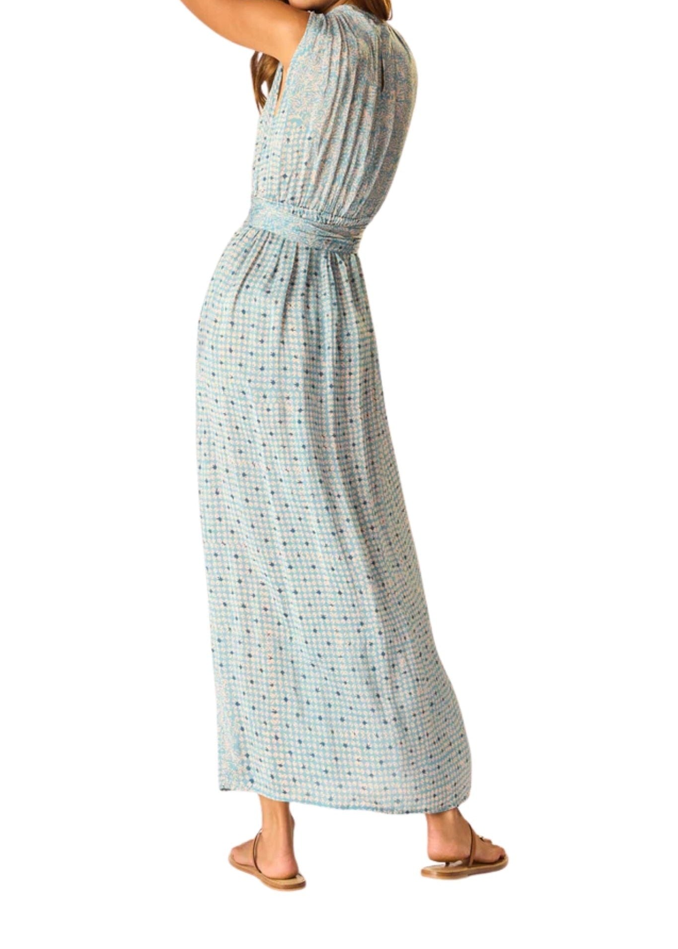 Natalie Martin Nico Sleeveless Maxi with Sash - Vermillion