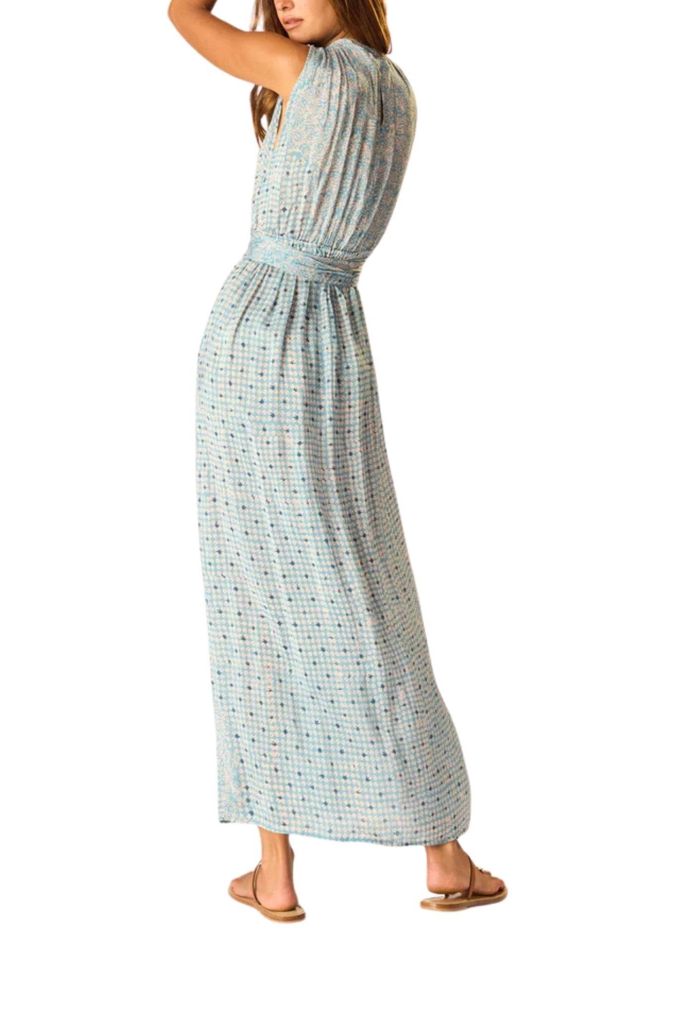 Natalie Martin Nico Sleeveless Maxi with Sash - Vermillion