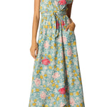 Natalie Martin Nico Sleeveless Maxi with Sash - Vermillion