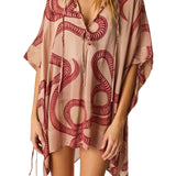 Natalie Martin Paulina Mini Kaftan - Vermillion