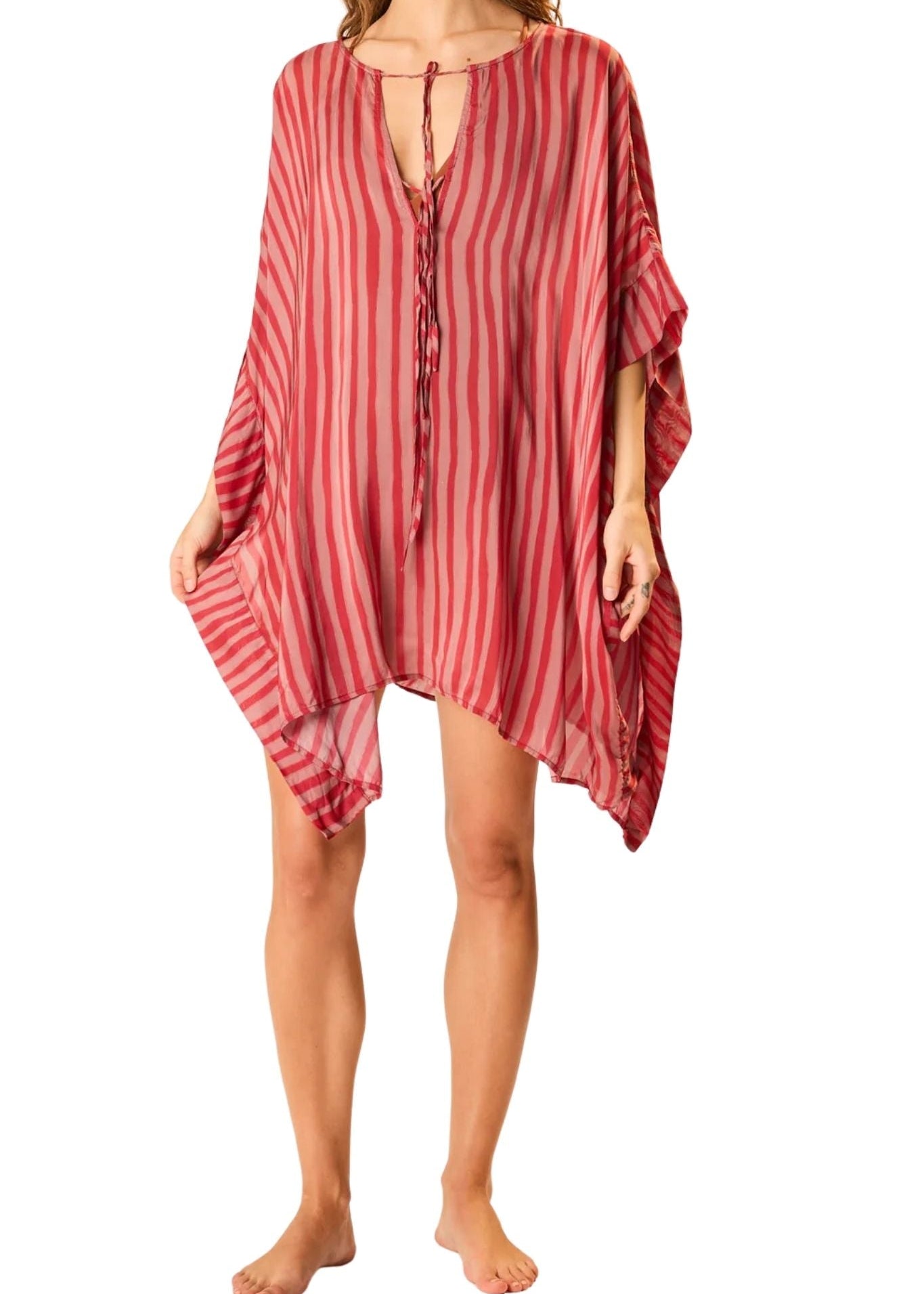Natalie Martin Paulina Mini Kaftan - Vermillion