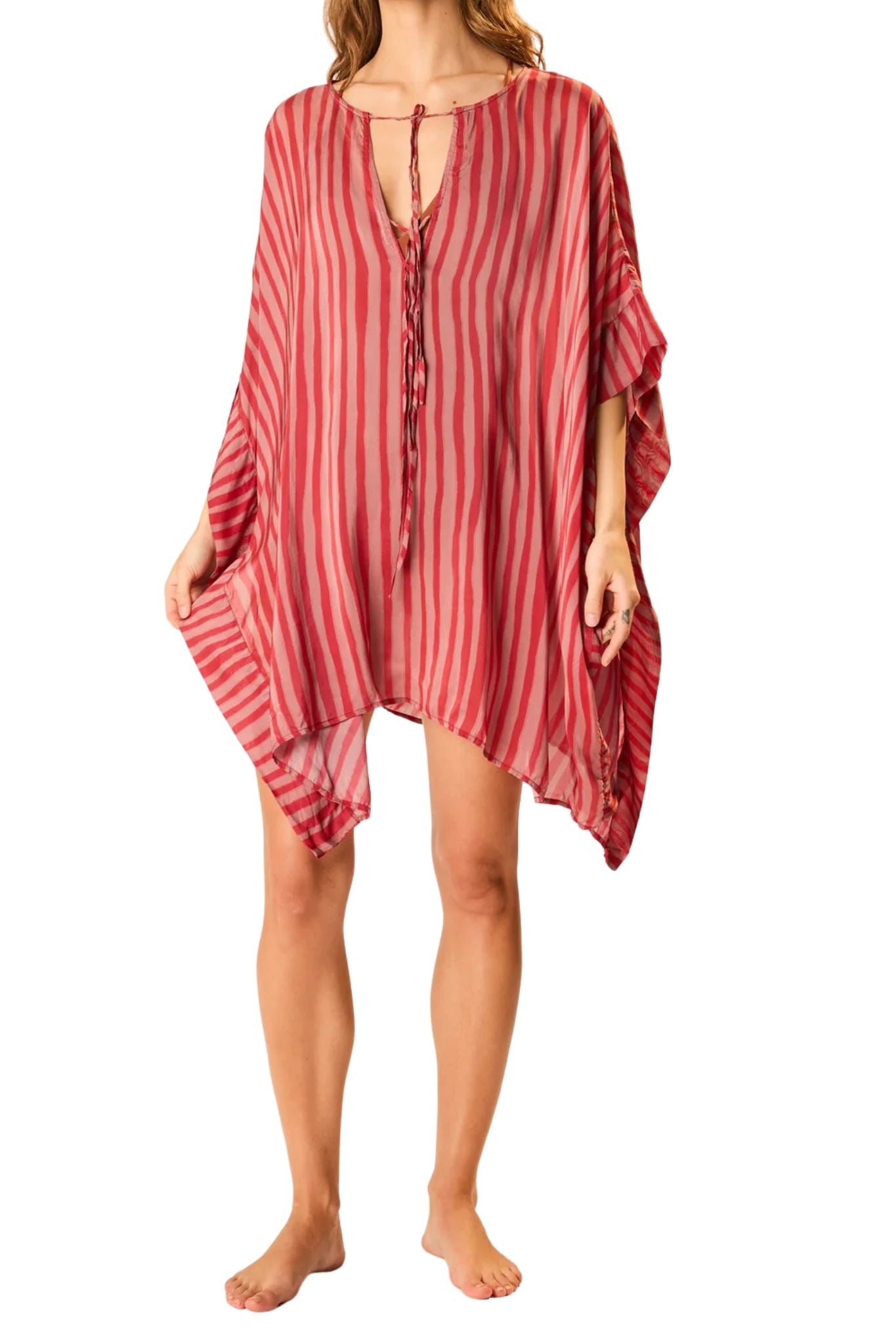 Natalie Martin Paulina Mini Kaftan - Vermillion