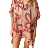 Natalie Martin Paulina Mini Kaftan - Vermillion