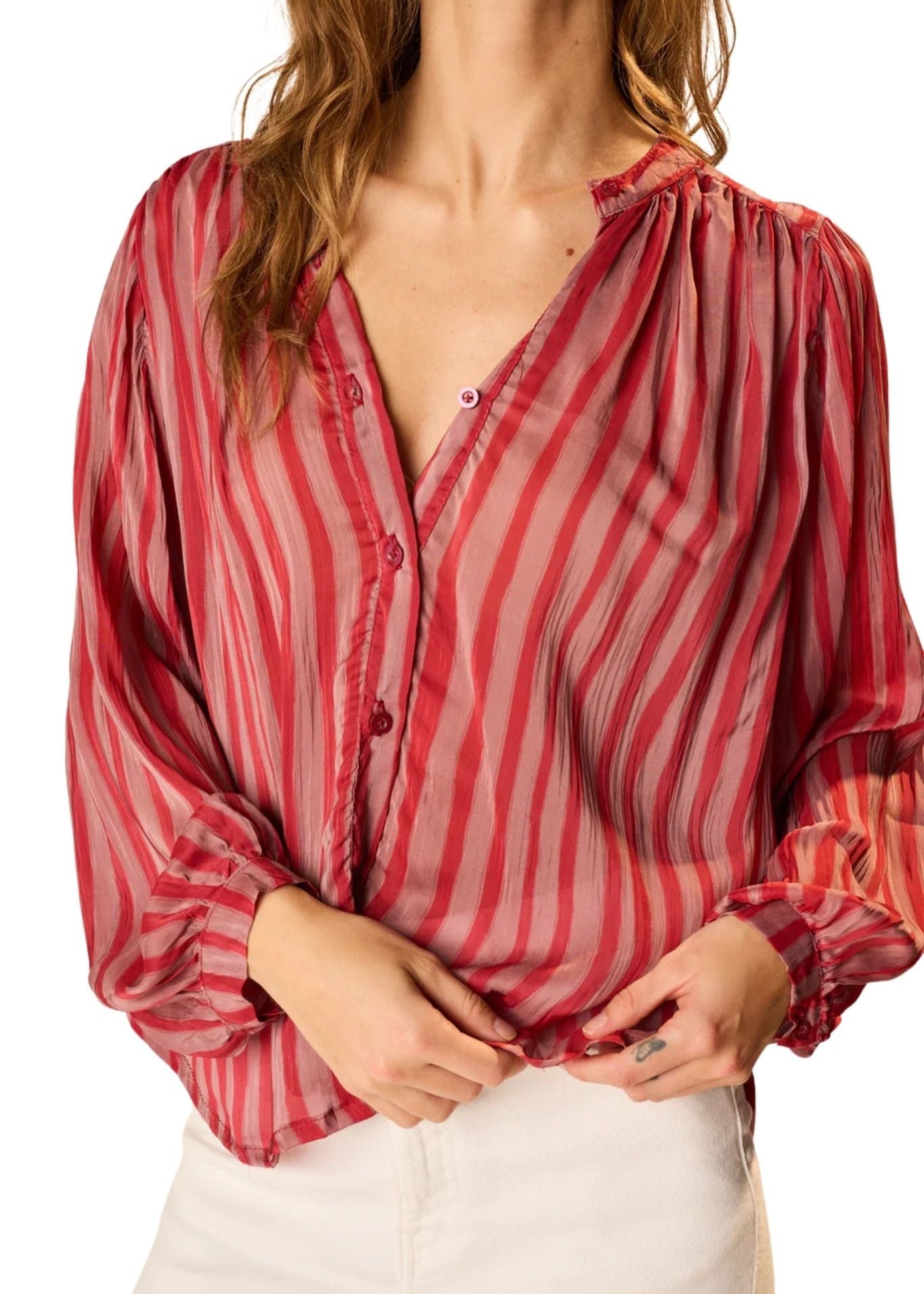 Natalie Martin Tolan Shirt - Vermillion
