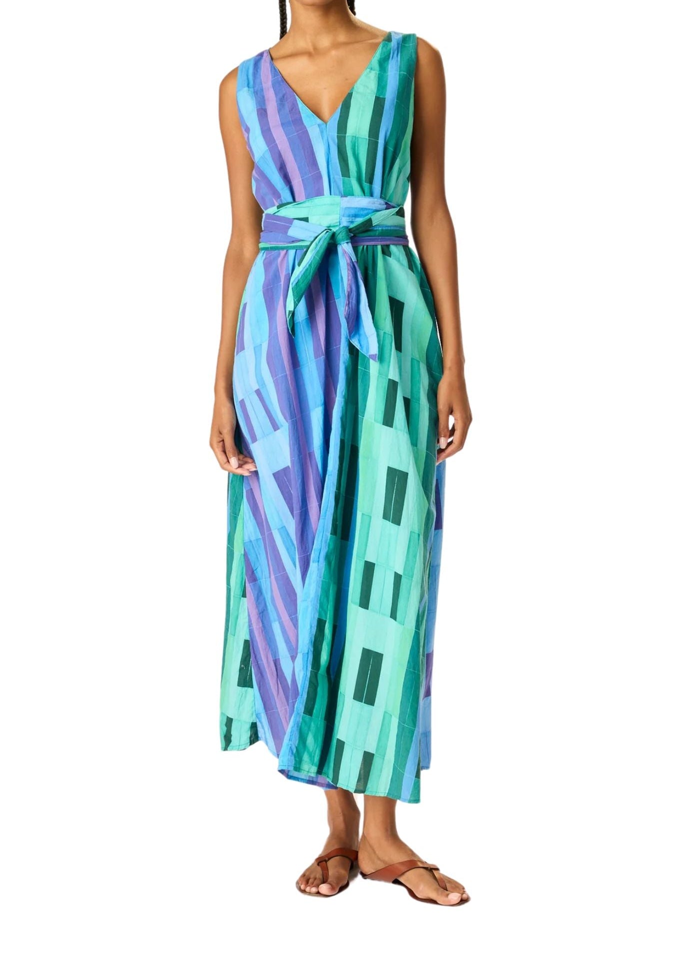 Natalie Martin Tova Maxi With Matching Sash Belt - Vermillion