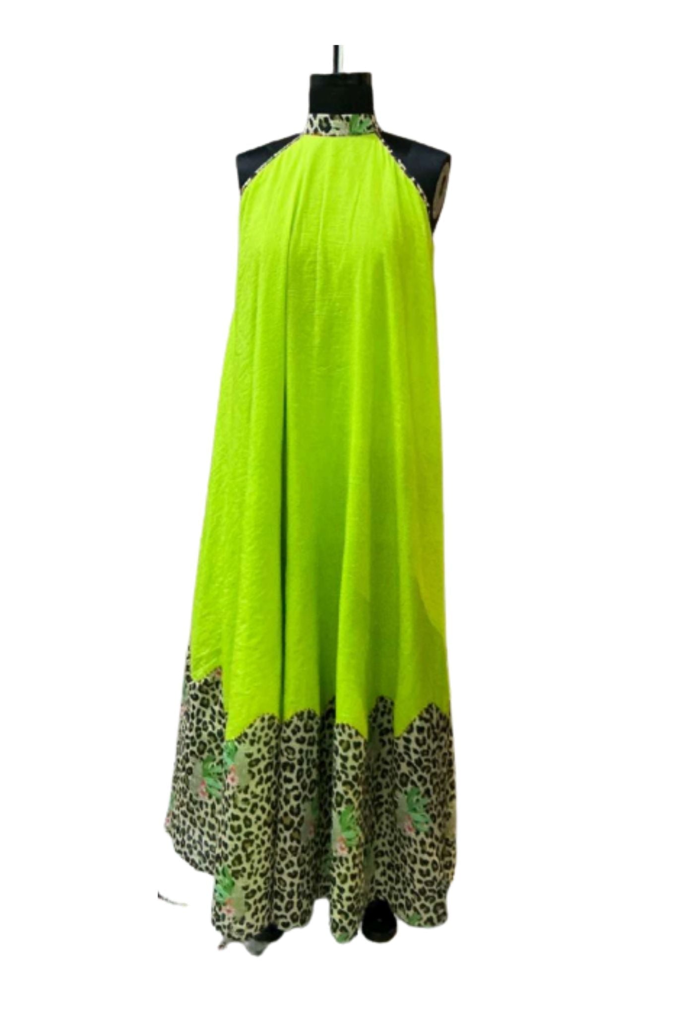 Nikasha Cotton Silk Halter Dress - Vermillion