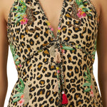 Nikasha Cotton Silk Halter Dress - Vermillion