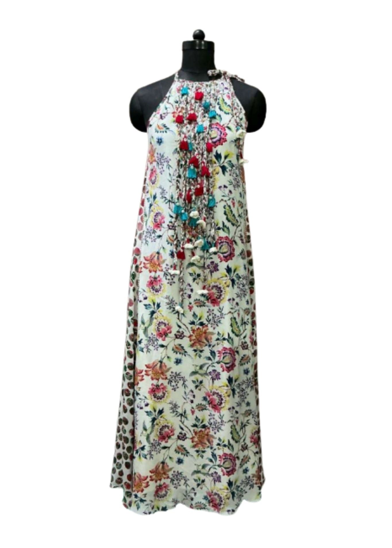 Nikasha Silk Crepe Printed Dress - Vermillion