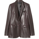 Nili Lotan Belmonde Leather Tailored Jacket - Vermillion