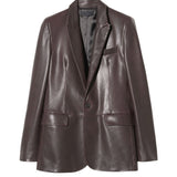 Nili Lotan Belmonde Leather Tailored Jacket - Vermillion