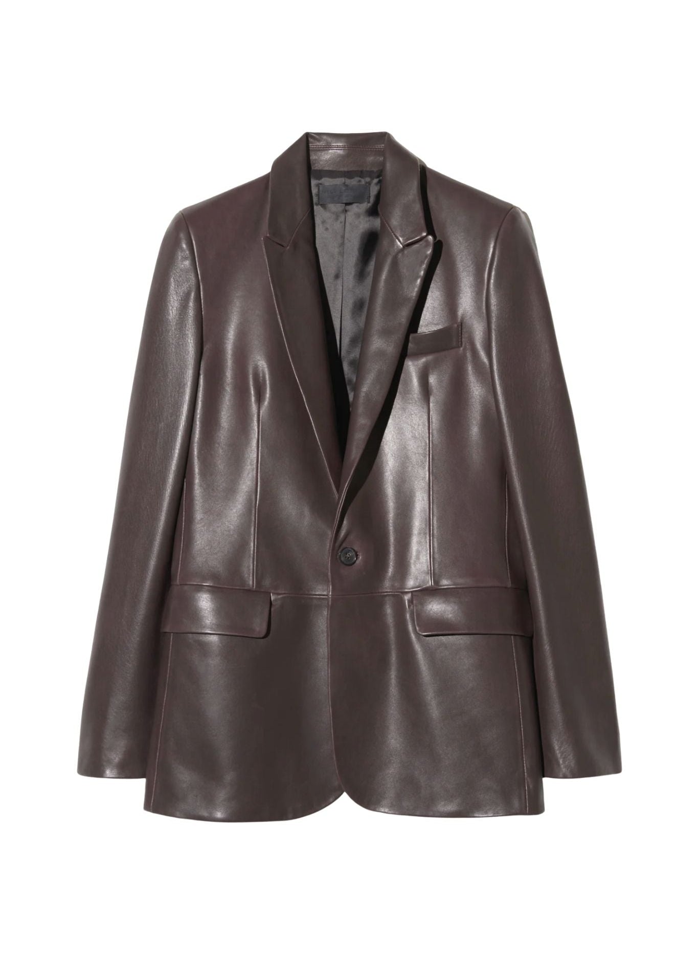 Nili Lotan Belmonde Leather Tailored Jacket - Vermillion