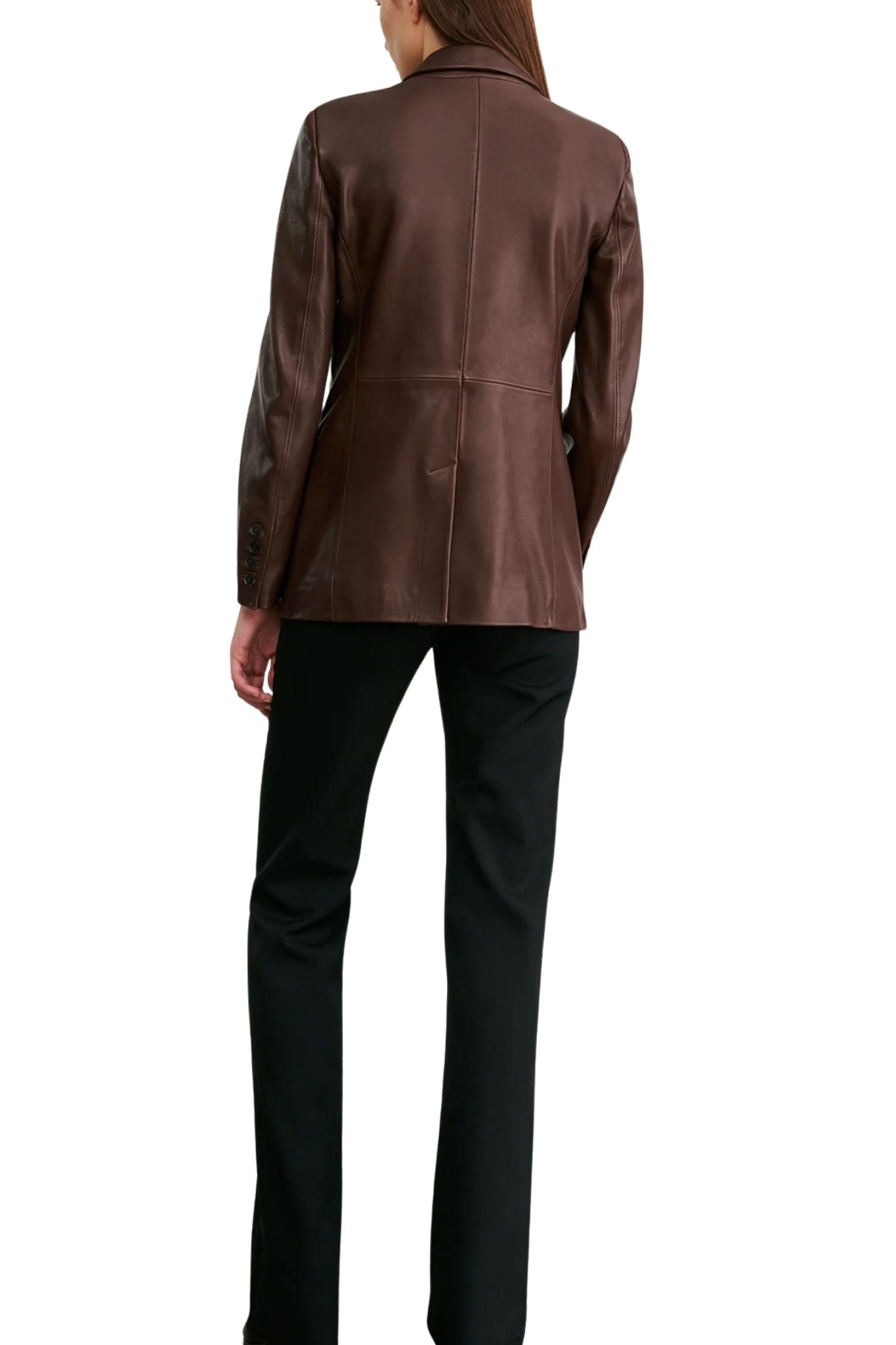 Nili Lotan Belmonde Leather Tailored Jacket - Vermillion