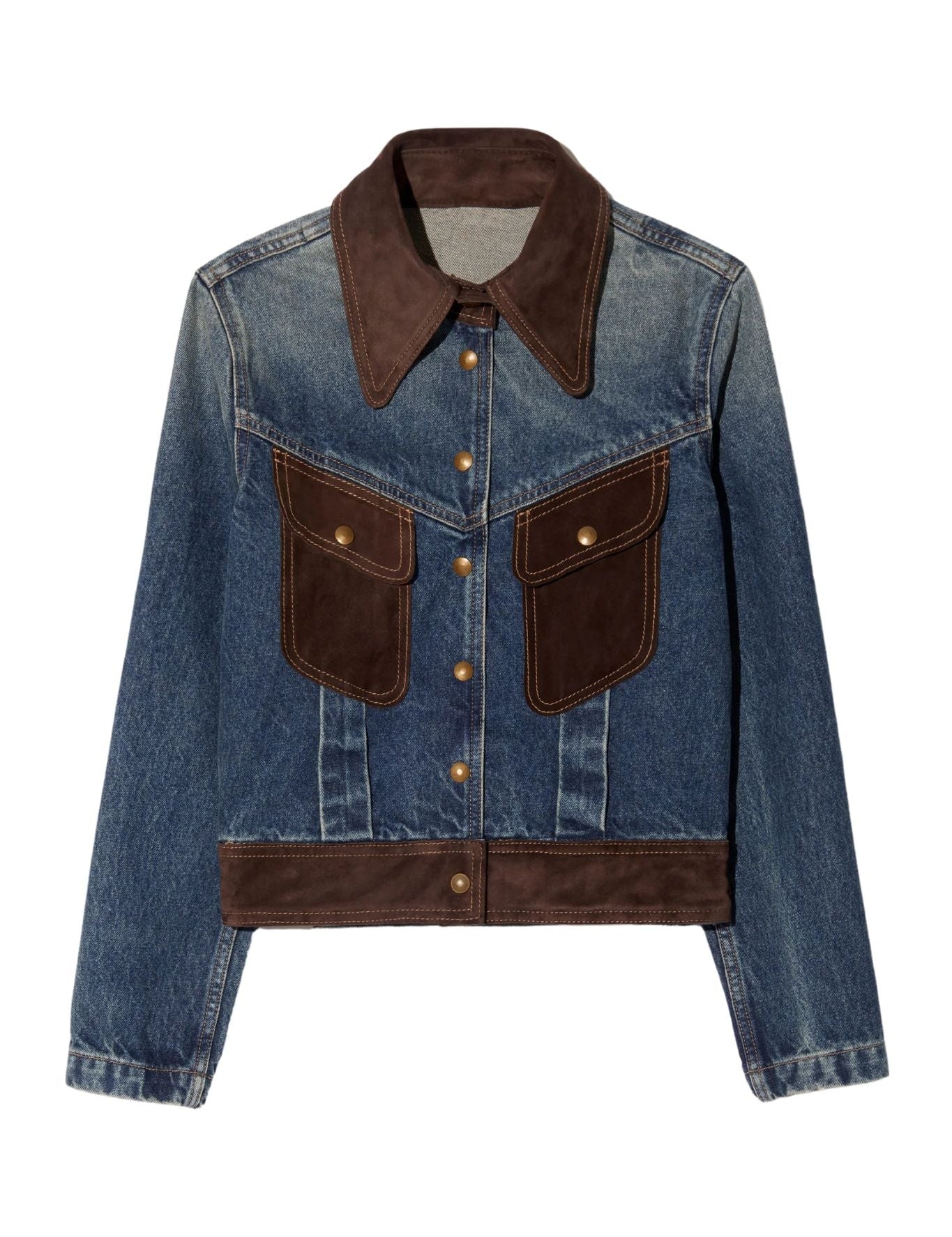 Nili Lotan Brooklyn Denim Jacket - Vermillion