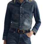 Nili Lotan Carly Denim Jacket - Vermillion
