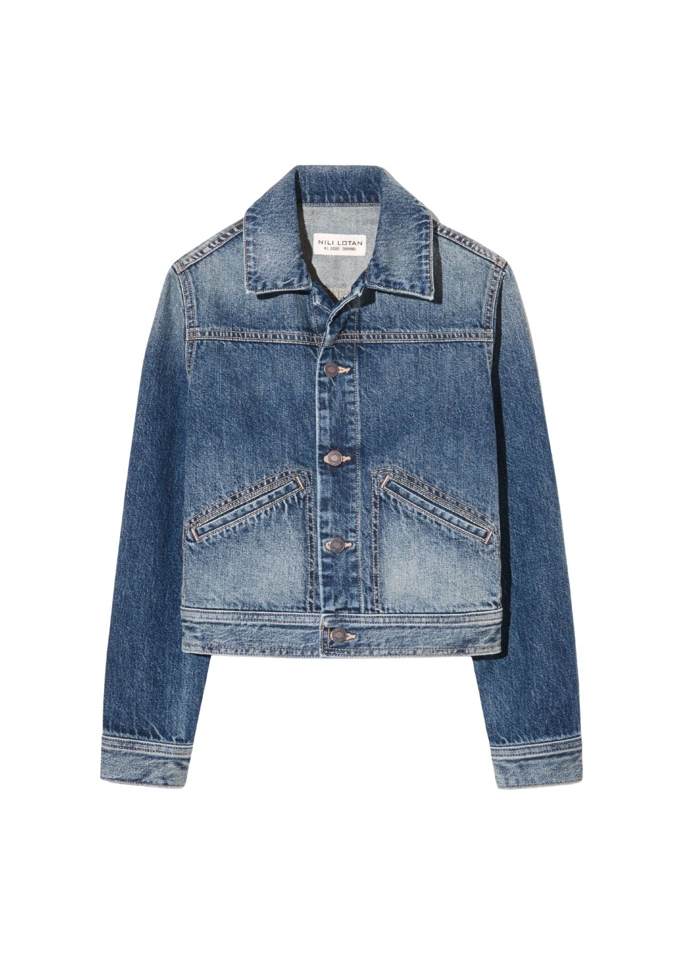 Nili Lotan Carly Denim Jacket - Vermillion