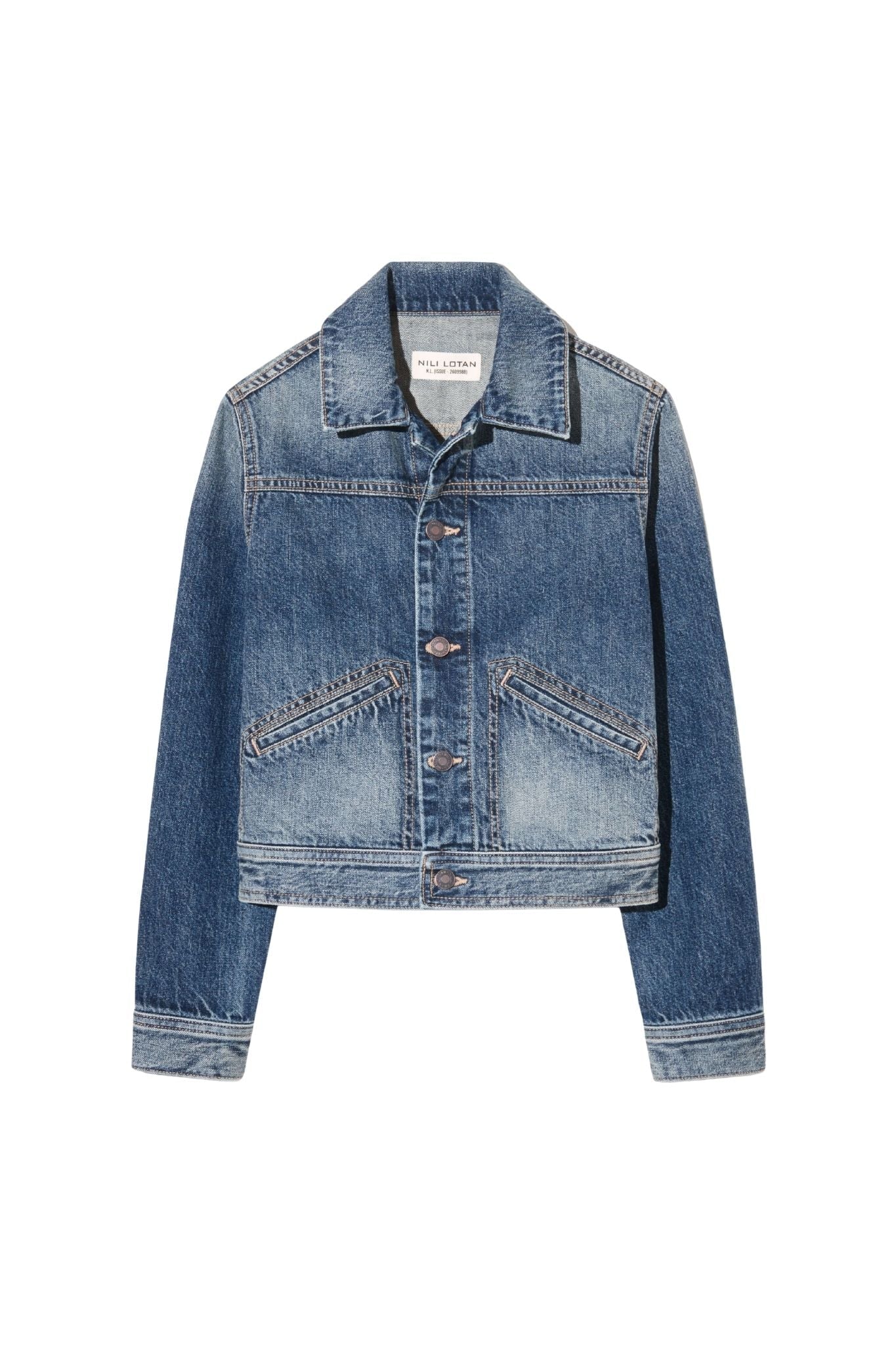 Nili Lotan Carly Denim Jacket - Vermillion