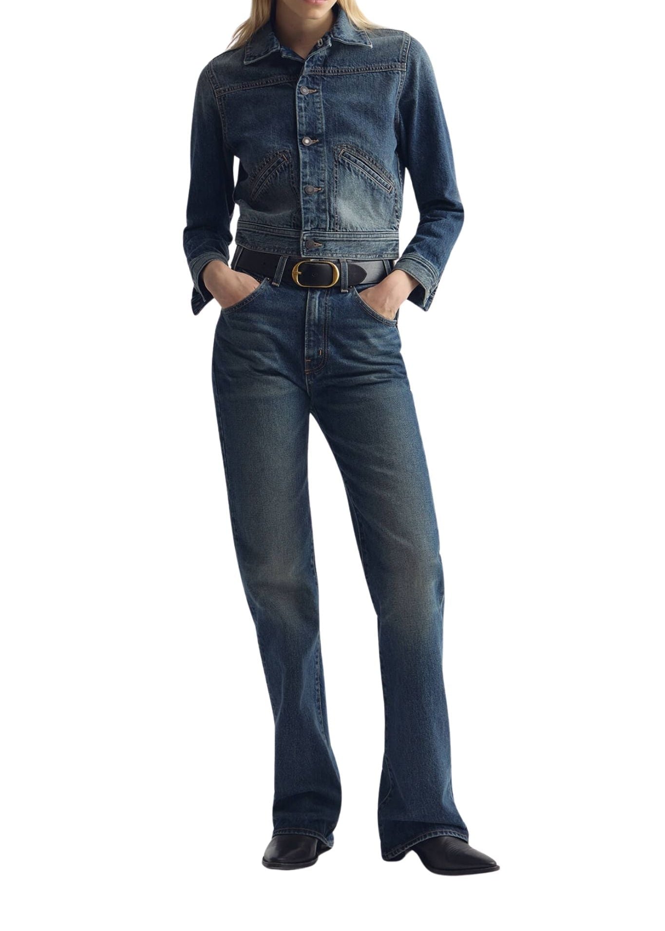 Nili Lotan Carly Denim Jacket - Vermillion