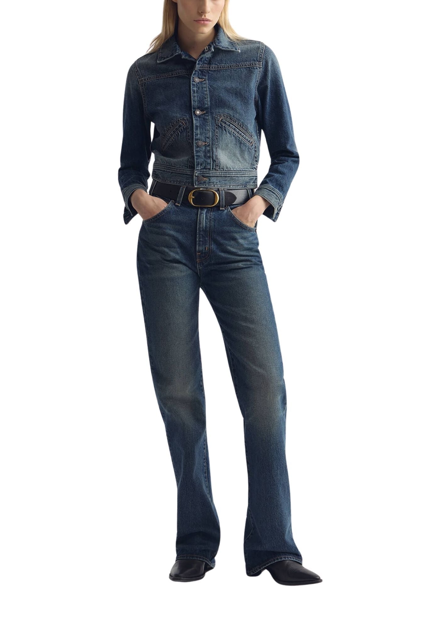 Nili Lotan Carly Denim Jacket - Vermillion