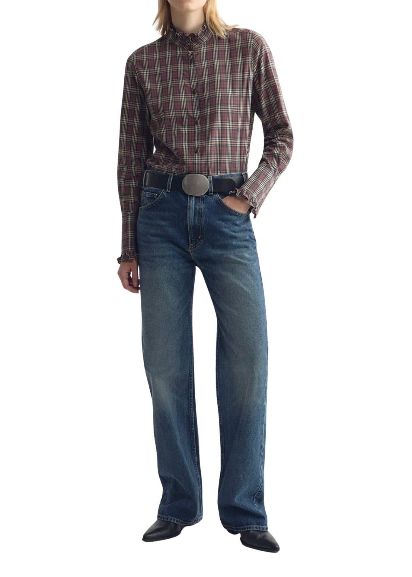 Nili Lotan Elio Shirt - Vermillion