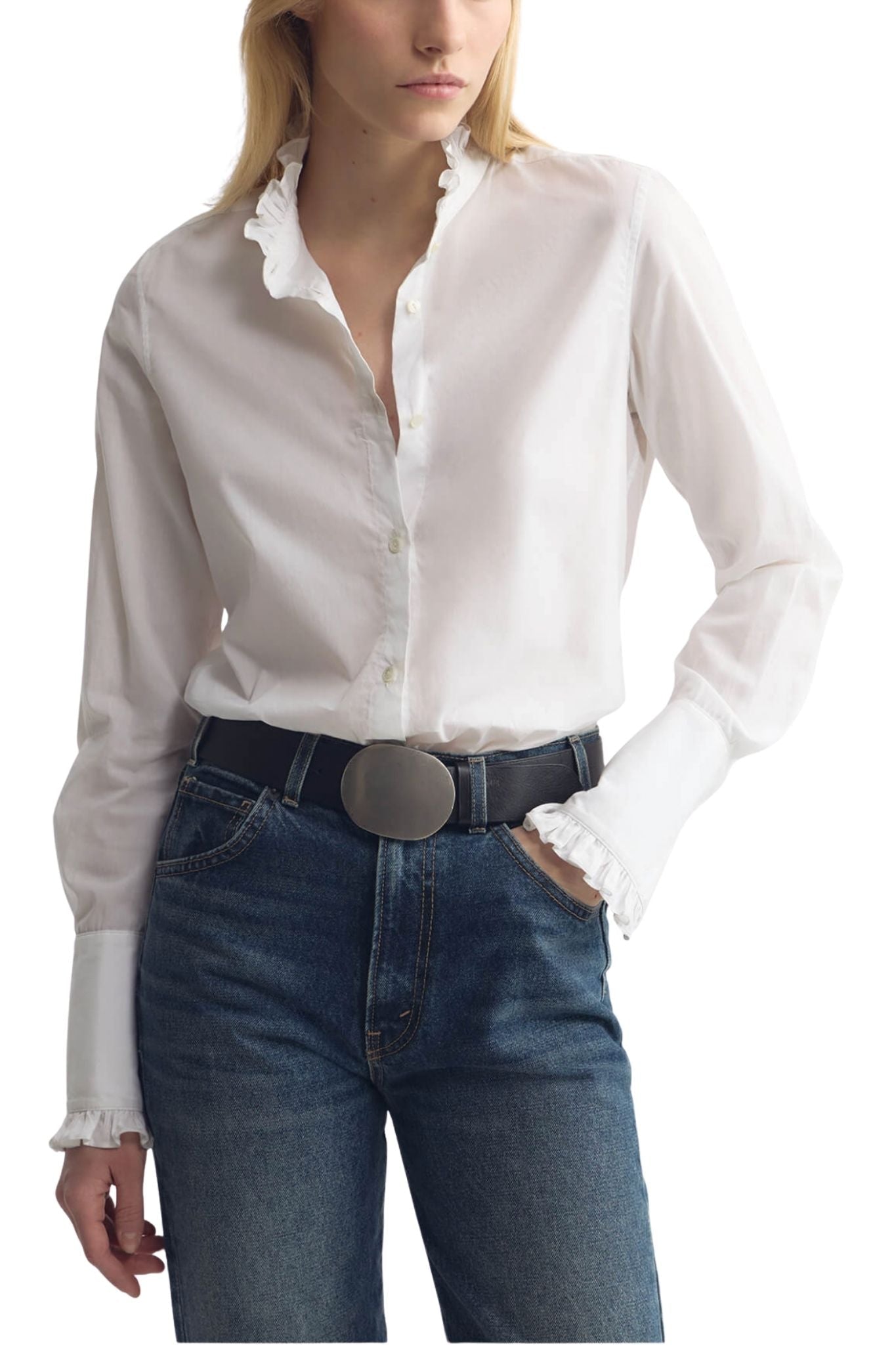 Nili Lotan Elio Shirt - Vermillion