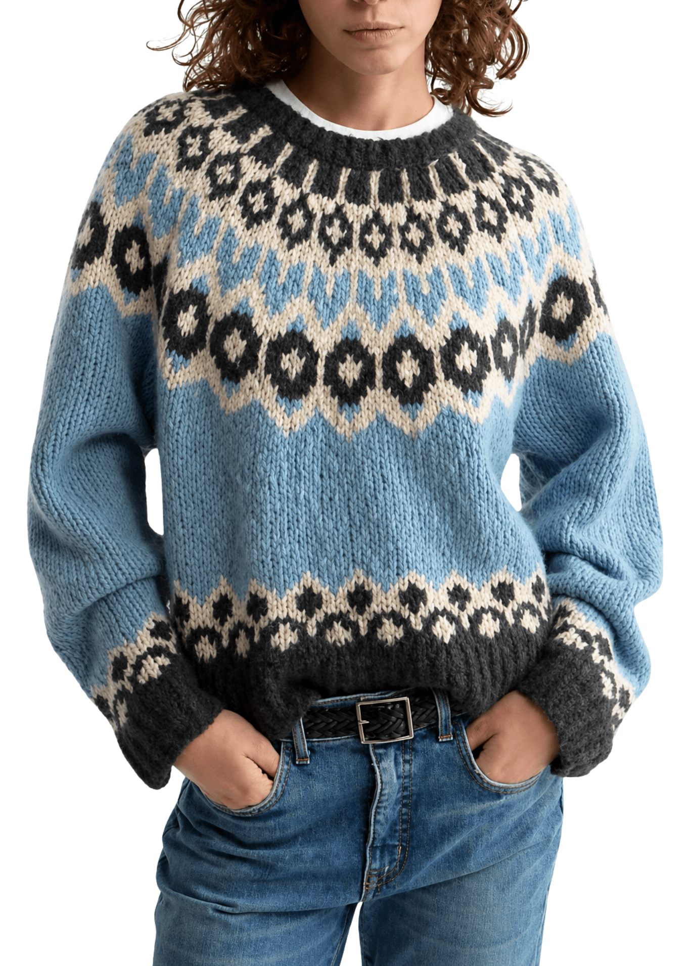 Nili Lotan Isaline Fair Isle Sweater - Vermillion