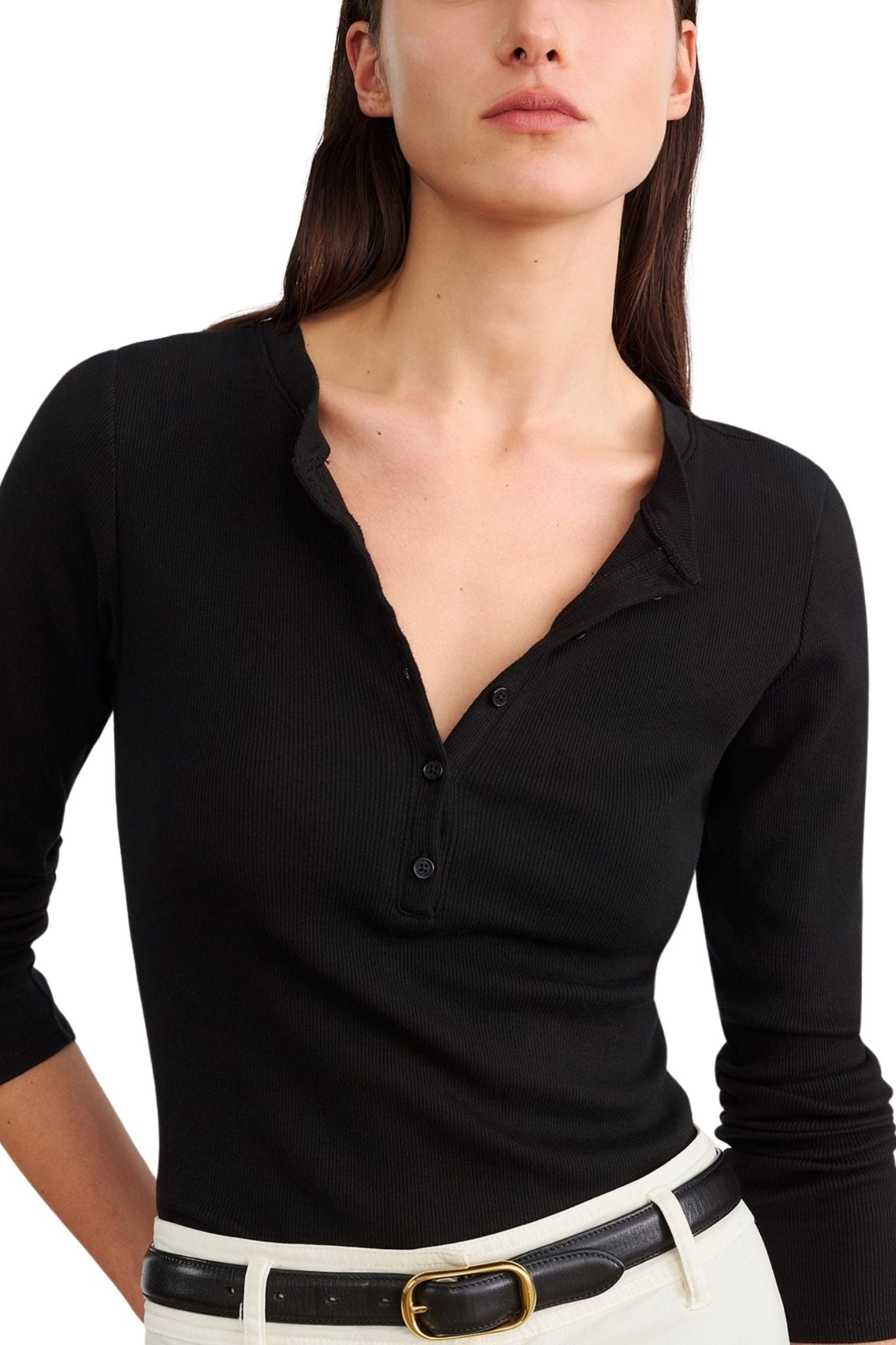 Nili Lotan Jordan Henley Tee - Vermillion