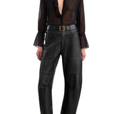 Nili Lotan Shon Leather Pant - Vermillion