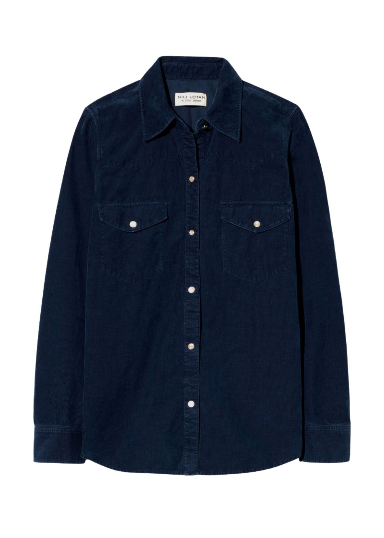 Nili Lotan Travis Corduroy Shirt - Vermillion