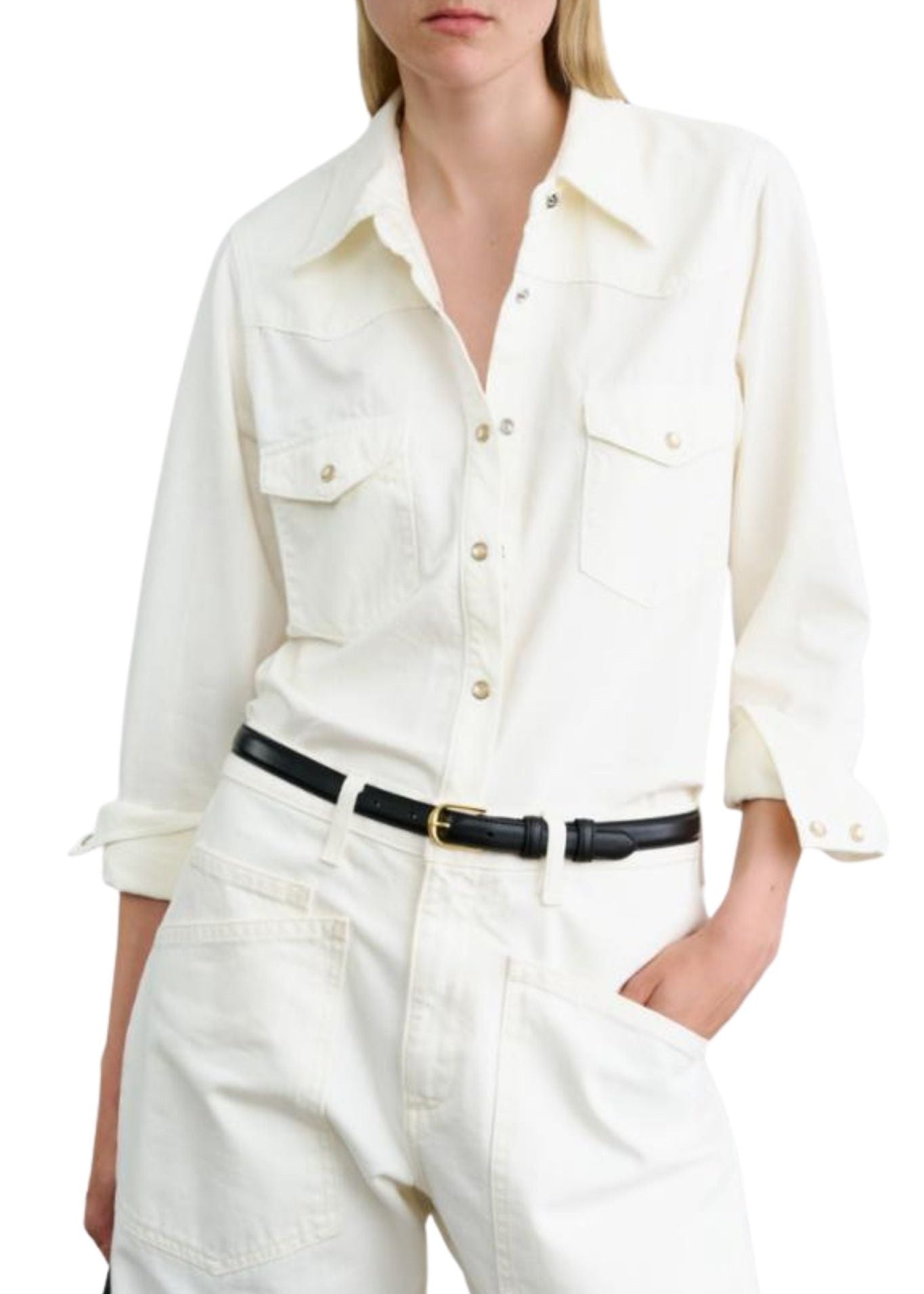 Nili Lotan Travis Shirt - Vermillion