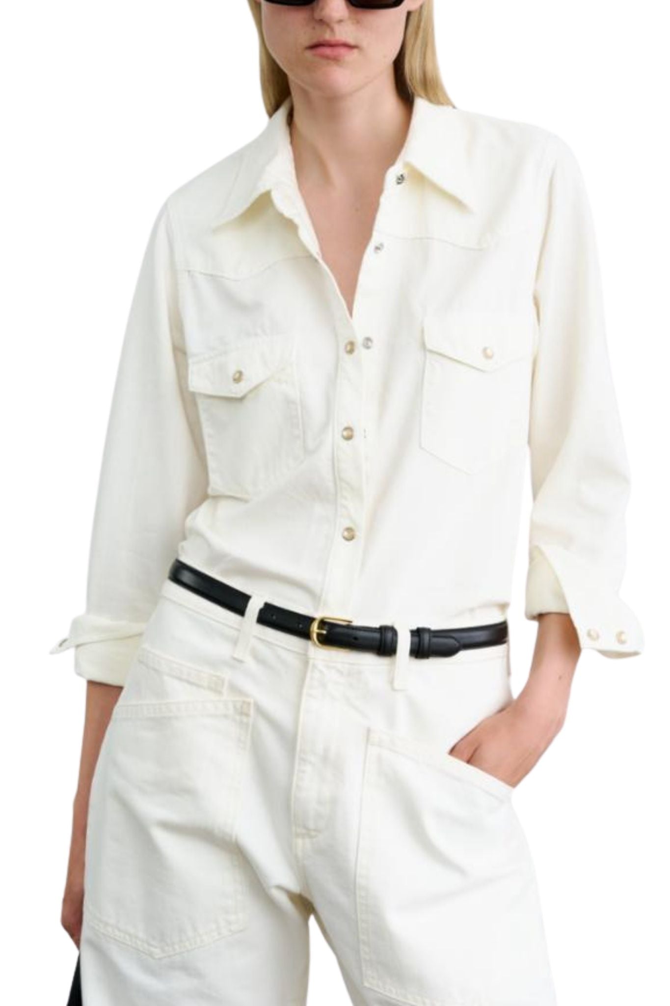 Nili Lotan Travis Shirt - Vermillion