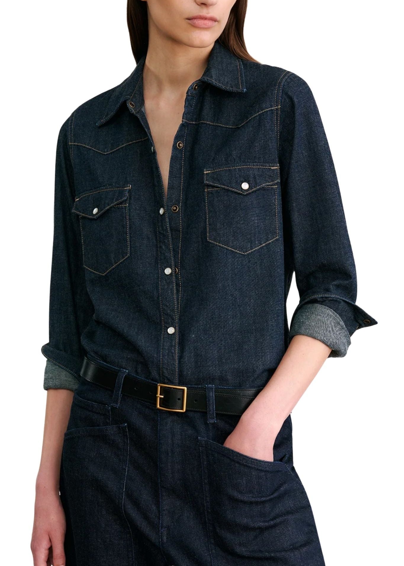 Nili Lotan Travis Shirt - Vermillion