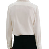 Nili Lotan Zola Lace/Silk Shirt - Vermillion