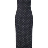 Lela Rose Polka Dot Jacquard Column Dress