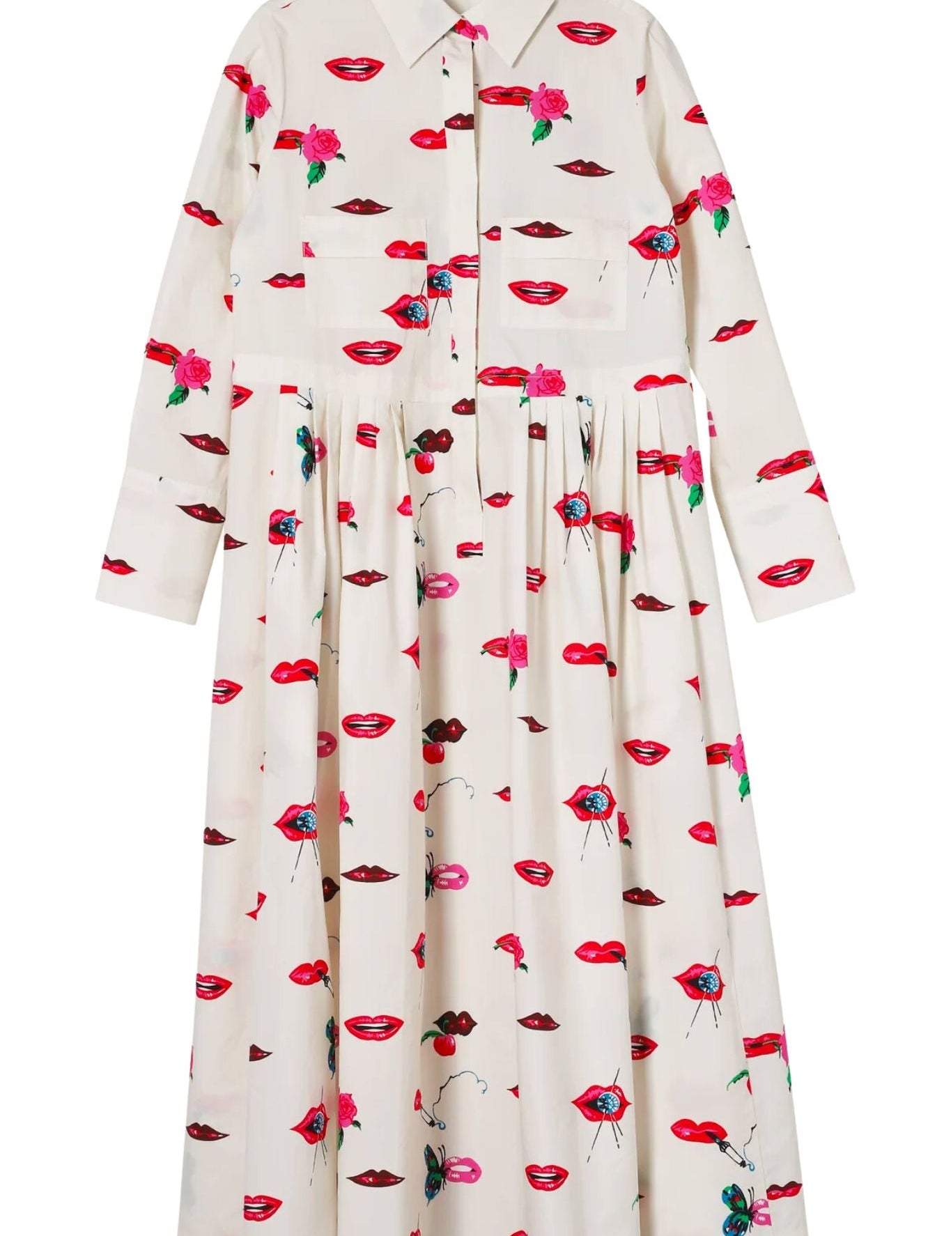 Odeeh Cherries and Lips Dress - Vermillion