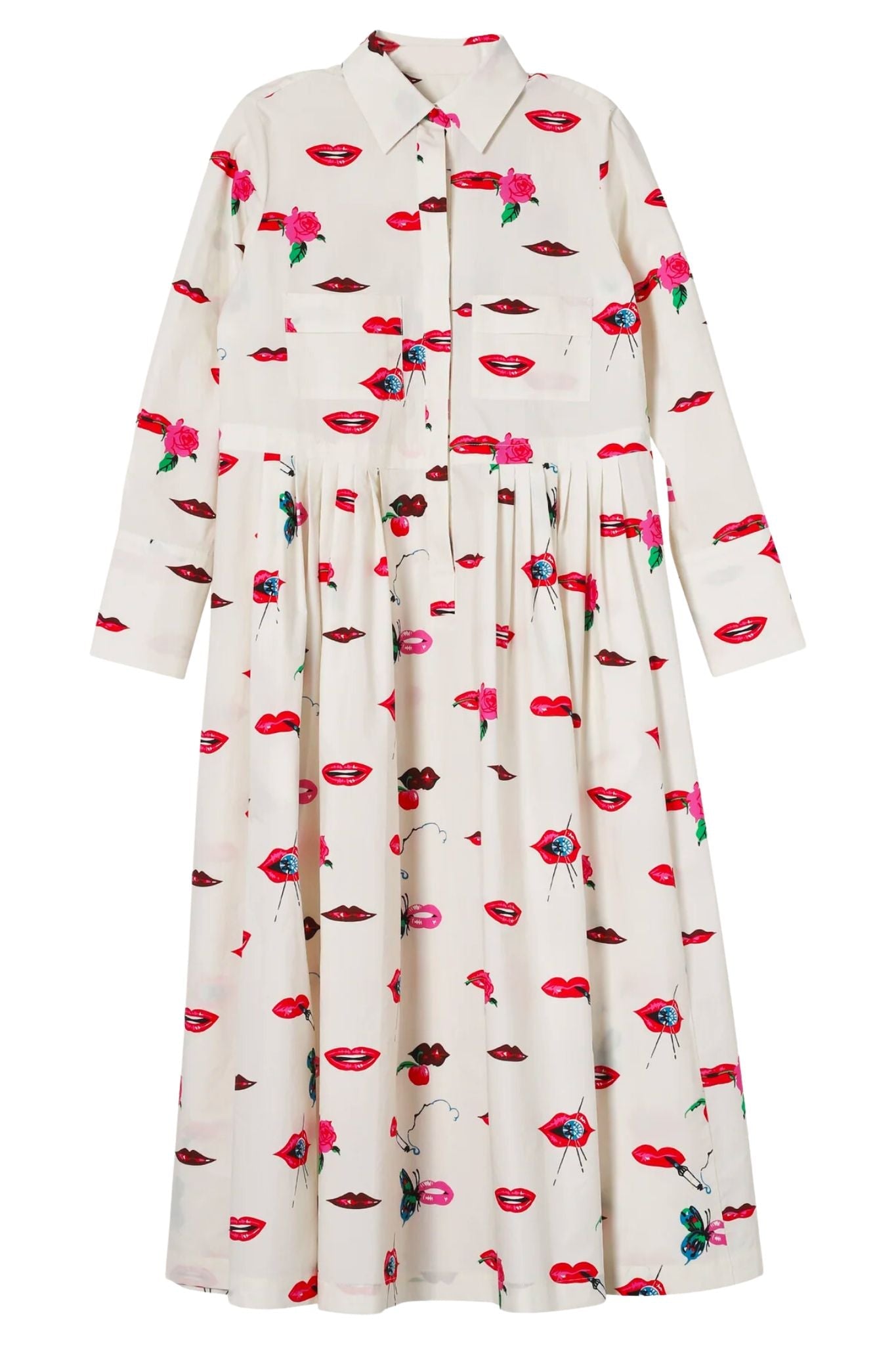 Odeeh Cherries and Lips Dress - Vermillion