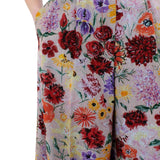 Odeeh Impressionist Flowers Cotton Denim Pants - Vermillion