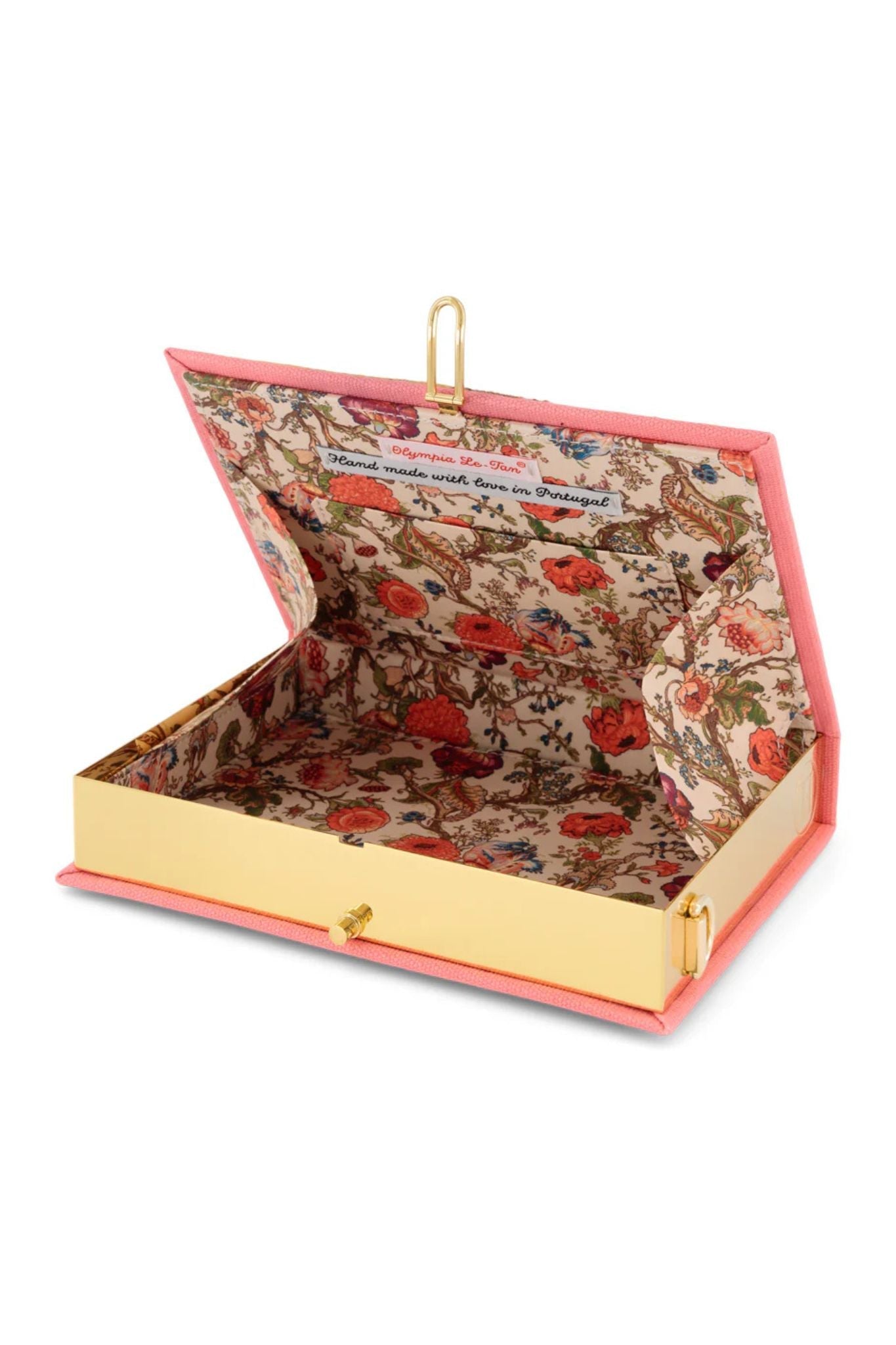 Olympia Le Tan Book Clutch Wild and Free Strapped Peony - Vermillion