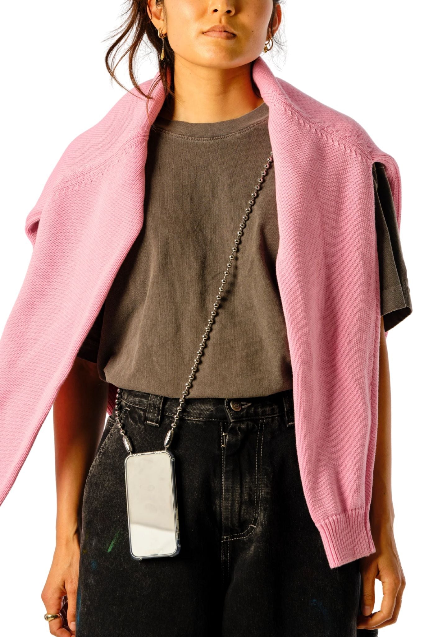 Ossa Ballchain Crossbody Rhodium - Vermillion