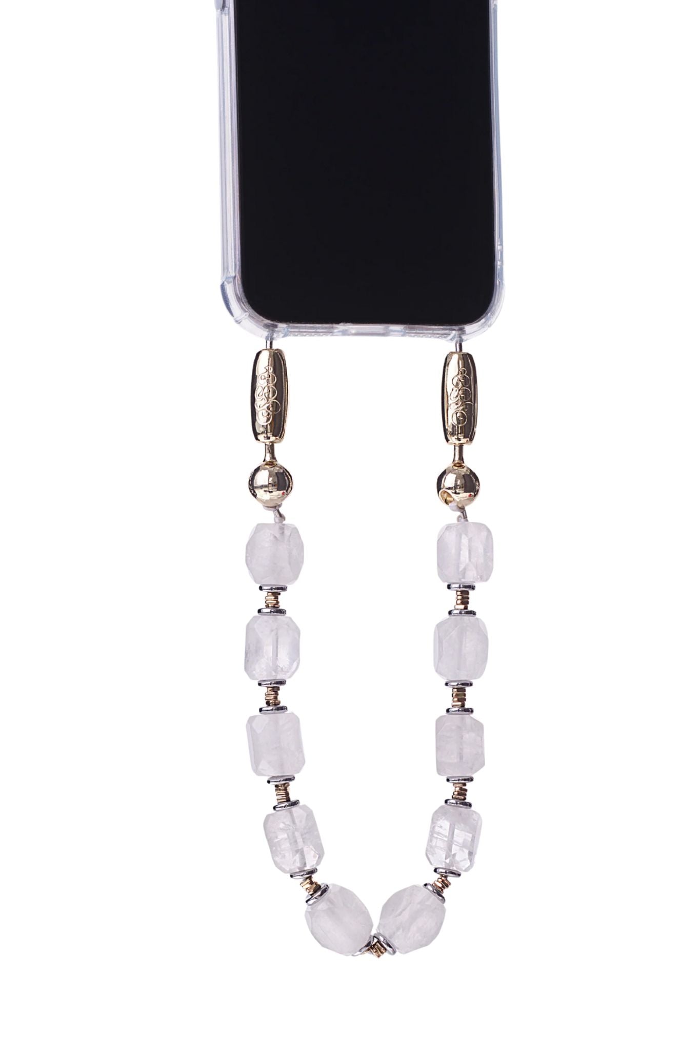 Ossa Electrum Gemstone Wristlet Rock Crystal - Vermillion