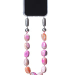 Ossa Large Cut Gemstone Wristlet Fuschia Agate - Vermillion