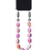 Ossa Large Cut Gemstone Wristlet Fuschia Agate - Vermillion