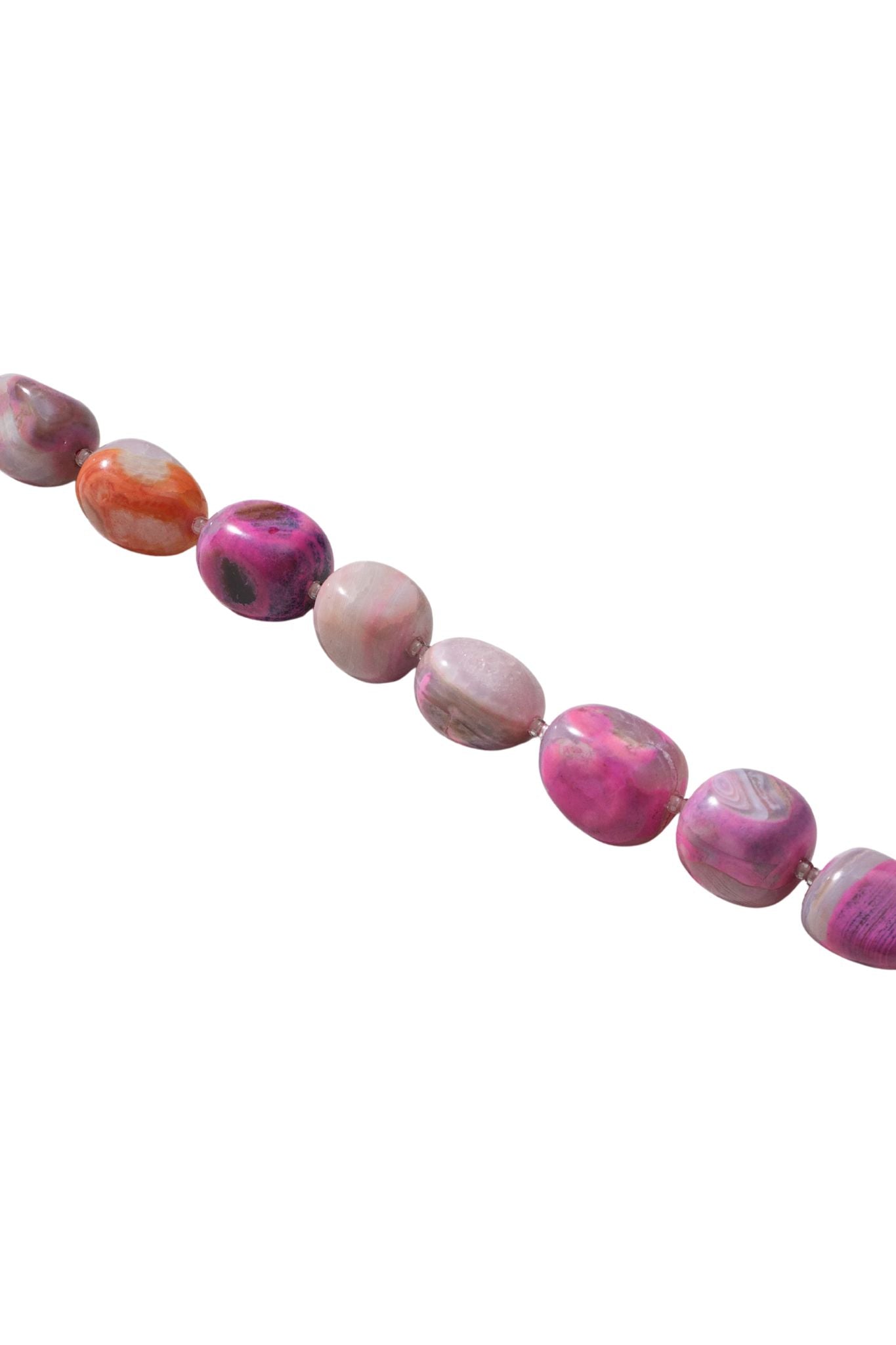 Ossa Large Cut Gemstone Wristlet Fuschia Agate - Vermillion