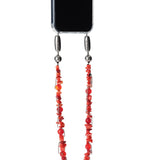 Ossa Stone and Fringe Wristlet Red Coral - Vermillion