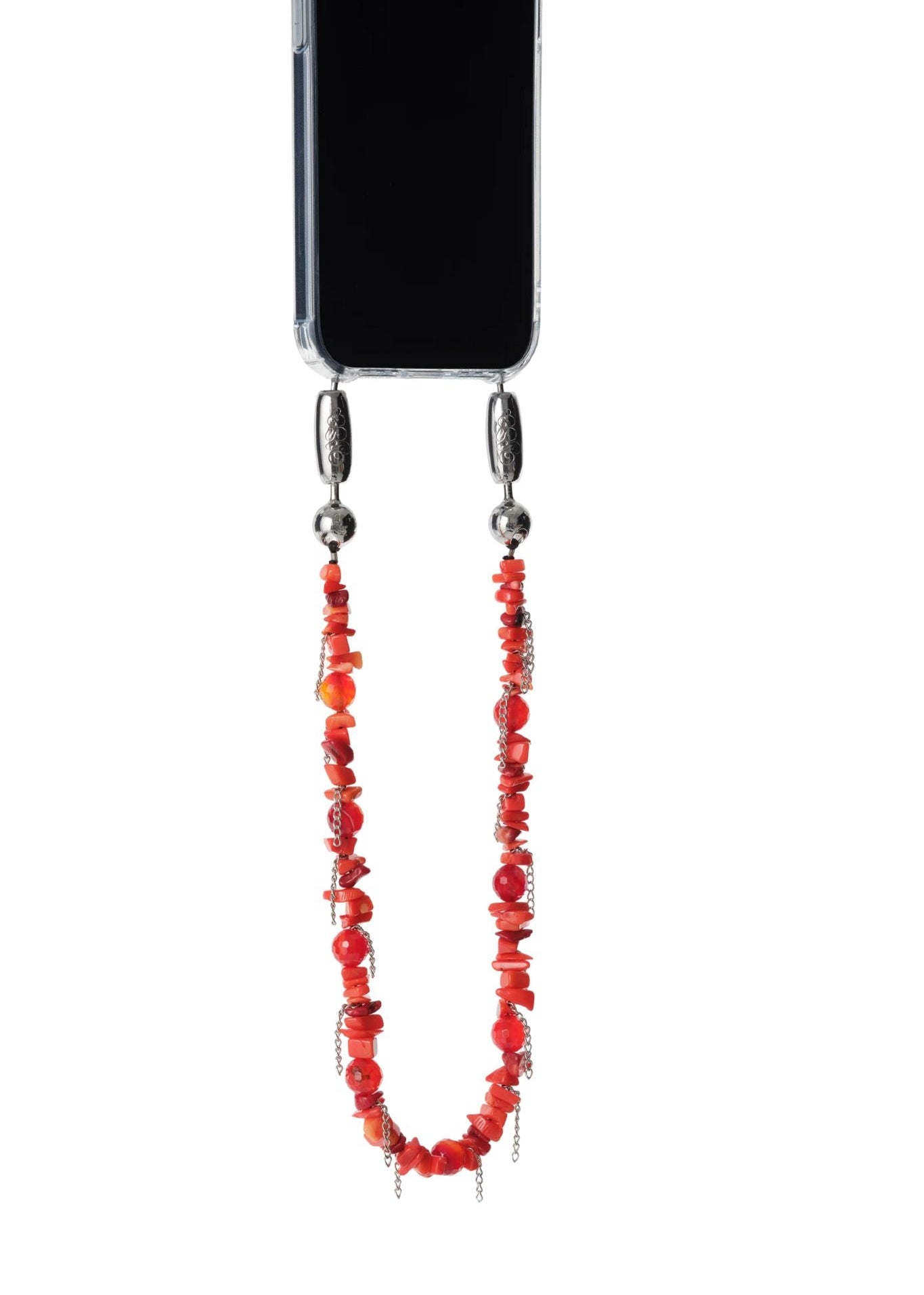 Ossa Stone and Fringe Wristlet Red Coral - Vermillion